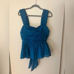 Express Cobalt Blue Peplum Top